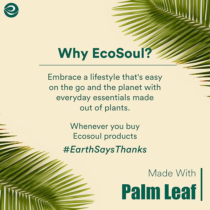 ECO SOUL Palm Leaf Bowl 20 pc, Small 6" (16 Oz) | Round Like Bamboo Bowls, Compostable, Biodegradable, Disposable Palm Leaf Bowls Eco-friendly | Sturdy, Microwave & Oven Safe