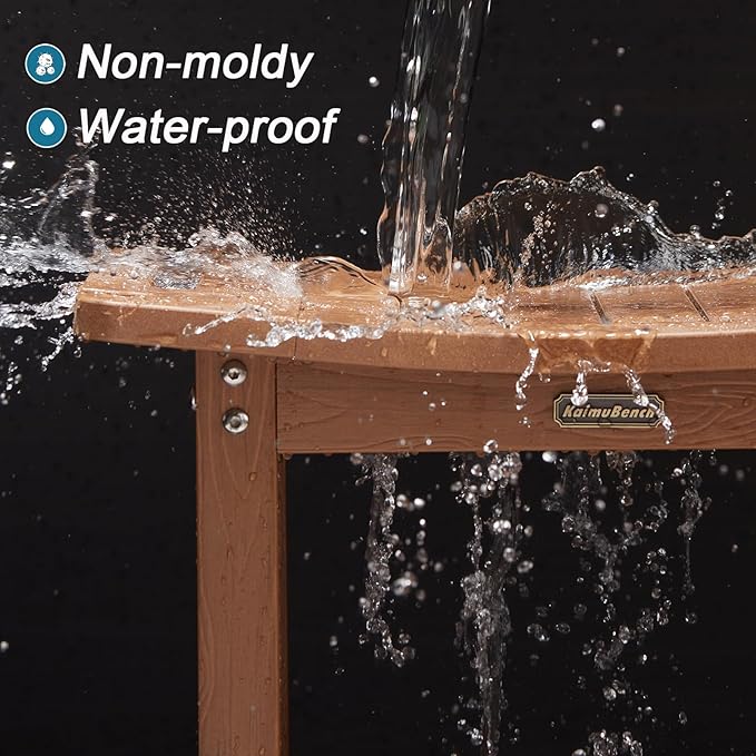 Poly Shower Stool for Inside Shower Waterproof, Shower Bench for Shaving Legs, Heavy Duty Plastic Bathroom Chair Seat with Handles & Adjustable Feet, Foot Rest, No Maintenance, Brown