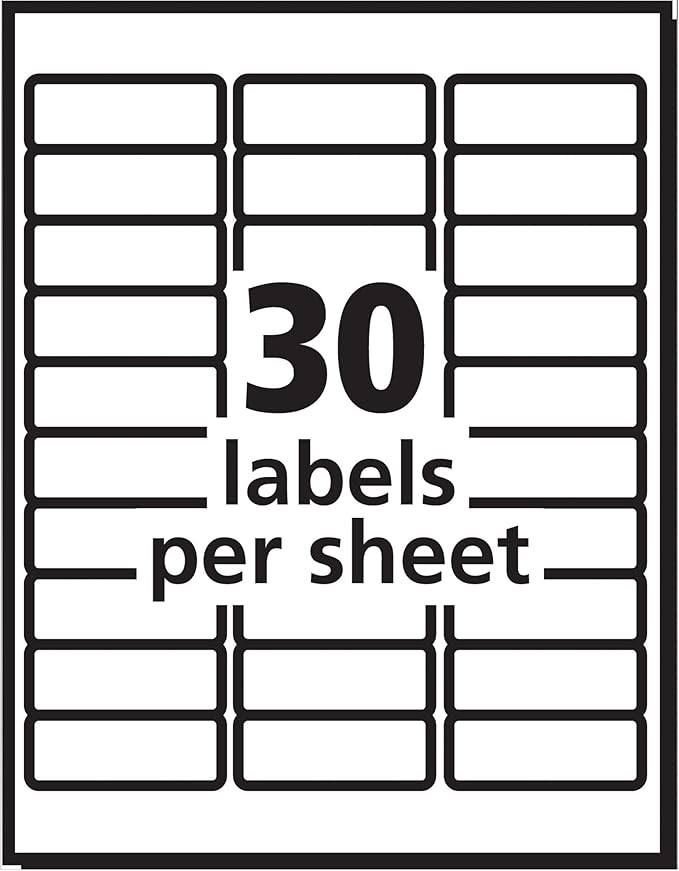 Avery Easy Peel Printable Address Labels with Sure Feed, 1" x 2-5/8" Customizable Stickers, White, 7,500 Blank Mailing Labels, Great for Mailing, Shipping, and More (5960)