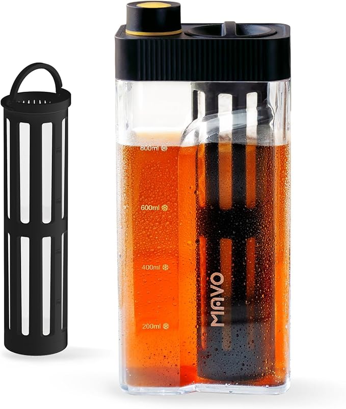 MAVO Cold Brew Coffee Maker, 27oz Iced Coffee Maker and Tea Brewer, Fine Mesh Filter, Leak-Proof Seal, Removable Design for Easy Cleaning, Durable Tritan Material, Space Saving - Home and Camping