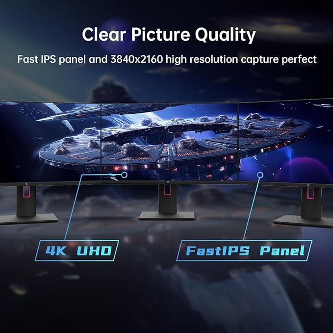 KTC 27 Inch 4K Gaming Monitor, UHD 160Hz/144Hz 1ms Fast IPS Monitor, Freesync/G-Sync, HDR400, 132% sRGB, HDMI DisplayPort, VESA, Tilt/Height/Pivot Adjustable, H27P22S