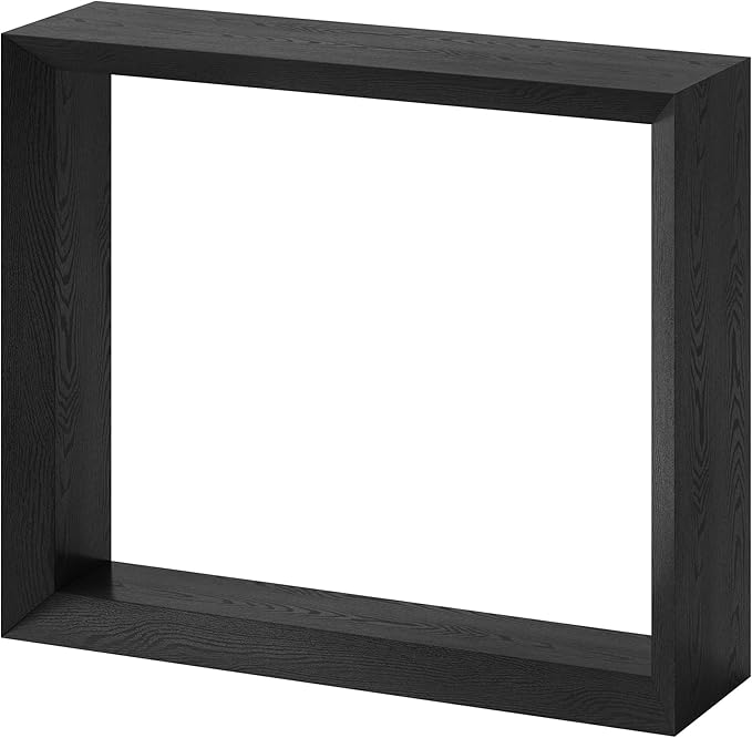 Henn&Hart 36'' Wooden Rectangular Console Table Entryway Table, Sofa Table for Entryway, Living Room, Couch, Hallway, or Office, Black Grain