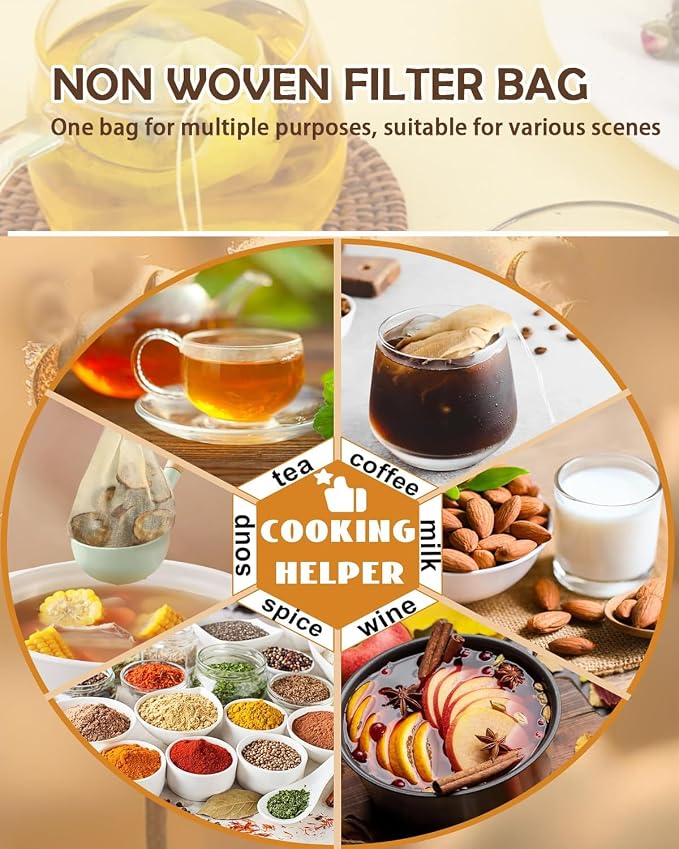 400 PcsTea filter bag, 100% natural wood pulp paper material, disposable tea