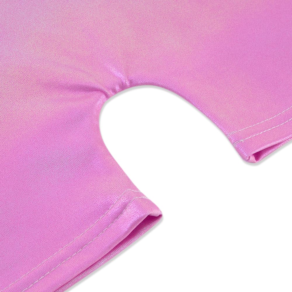Gymnastics Leotards for Girls Toddler Ballet Dance Tumbling Outfits 4t 5t Kids Sleeveless Gymnastic Biketard with Shorts Sparkly Dancwear Unitards Clothes Bodysuit (Pink Glitter, 4-5T)