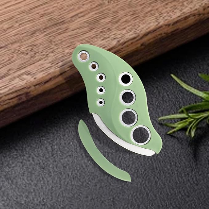 Herb Stripper 9 Holes with Herb Cutter, Stainless Steel Herb Leaf Stripping Tool, Herb Cutter Tool, Herb Leaf Peeler for Fresh Herbs Collard Greens Thyme Basil Rosemary Stripper, Dishwasher Safe