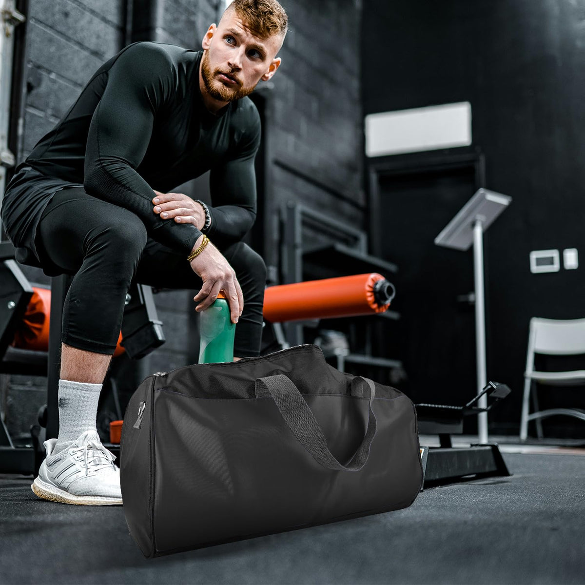 C&F BOGMOST Small Travel Duffel Bag Foldable Waterproof Gym Bag for Gym Beach Swim Bag Men Women Duffle Bag Lightweight Oxford Cloth Sports Bag-Sky Blue