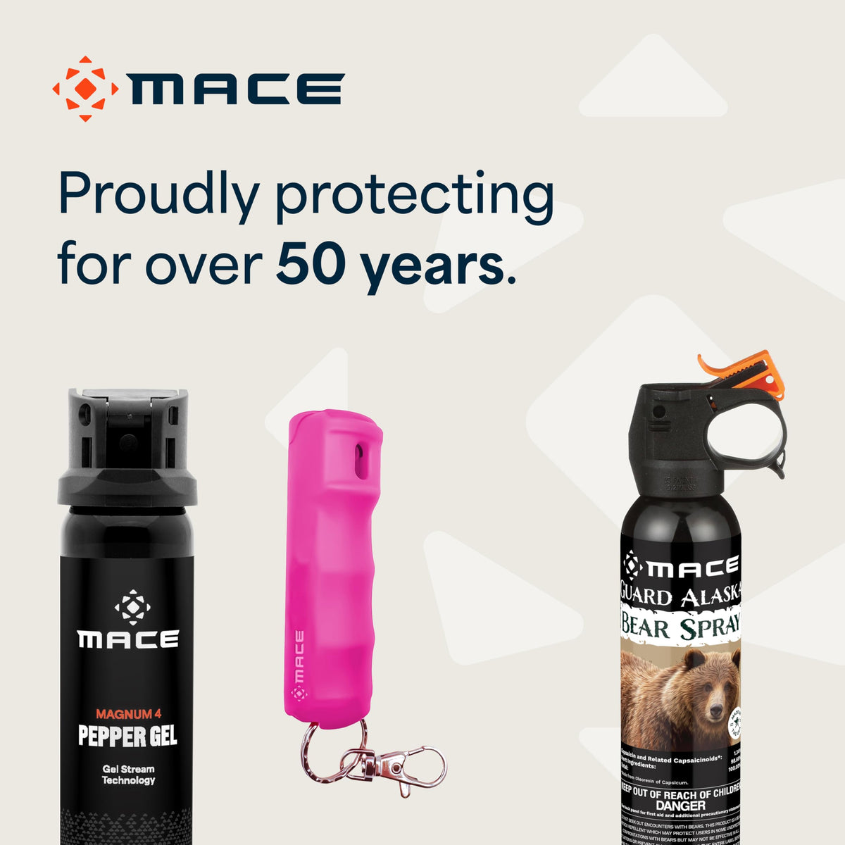 Mace Pepper Spray - Clip On Hard Case Model, 0.42 oz, 12 Feet Range, Max Police Strength, Long Lasting UV Dye, Flip Top Safety Cap, Self Defense Pepper Spray for Women & Men - Pink