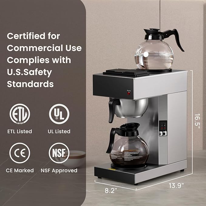 SYBO 12-Cup Commercial Pour Over Coffee Maker SF-CB-2GA