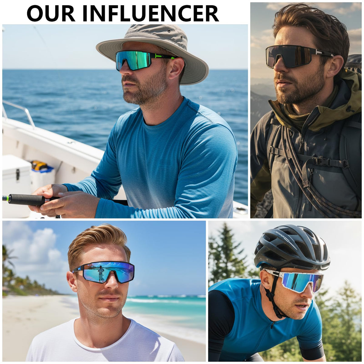 IKTOD 3 Pack Polarized Running Sunglasses for Women Mens Sunglasses UV Protection for Cycling Baseball Fishing (3 Pack-Black Gray/Red Red/Blue Black-W12)
