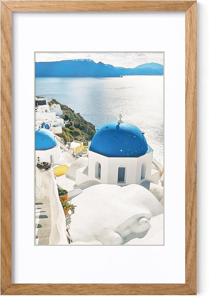 Axeman A3 Picture frame with mat for A4, Solid Teak Wood Document Frame, Natural Teak