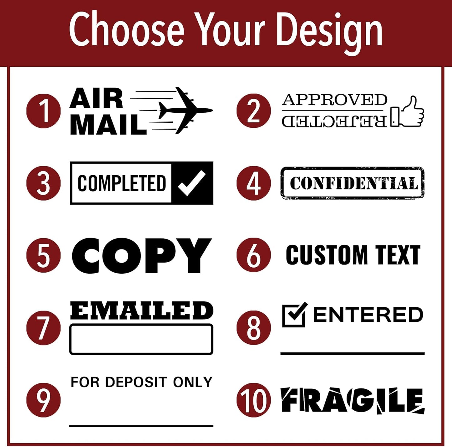 Shred Office Stamp | 4 Different Sizes | 20 Designs | Multiple Color Options | Perfect for Quick Validation of Office Documents (Shred, Xtra Wide)