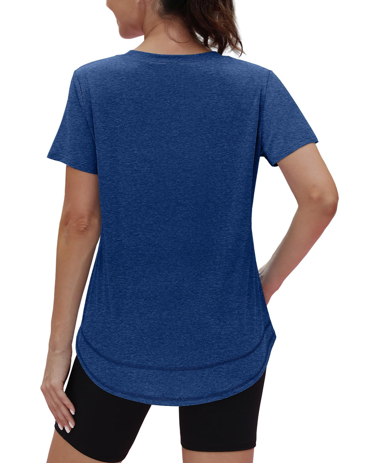 Short Sleeve Shirts for Women Workout Pilates Outfits Tennis Summer Tops 2026 Beach Vacation Clothes Navy M