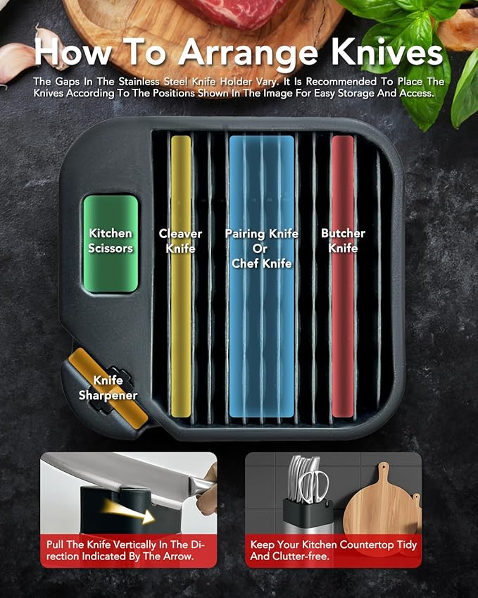 Stainless Knife Set, Kitchen Chef Knife Sets with Block