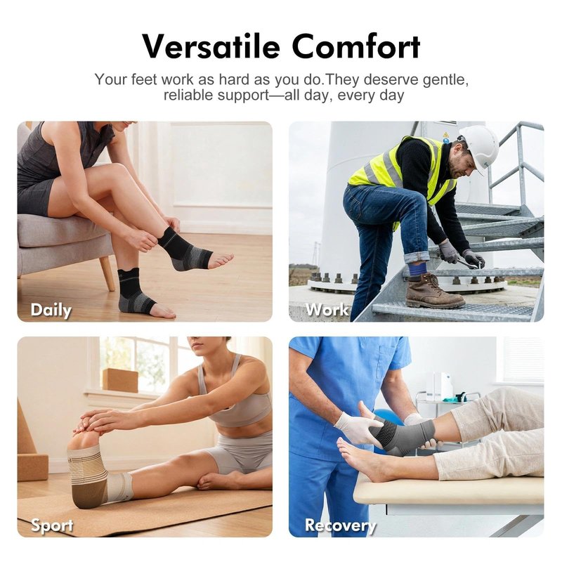 6 Pairs Plantar Fasciitis Socks for Men & Women, Ankle Brace Compression Socks with Arch Support for Achilles Tendonitis, Heel Pain, Swelling & Arthritis Relief, White, X-Large