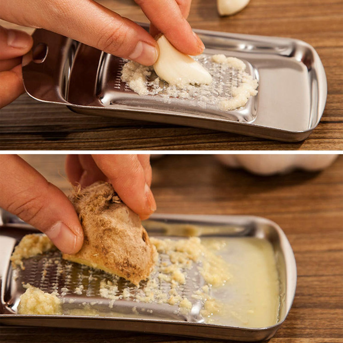 Stainless Steel Ginger Grater, Lemon Zester, Cheese Grater with Wasabi Garlic Grinding Tool for Sushi, Sashimi, Tempura, Silver