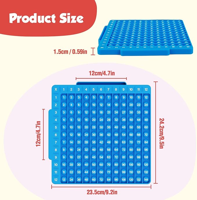 Torlam Math Board, Multiplication Game Board, 12x12 Math Manipulatives Game Board Multiplication,Division, Addition, Subtraction Games Toys for Kids, 1st, 2nd, 3rd, 4th, 5th, 6th Grade