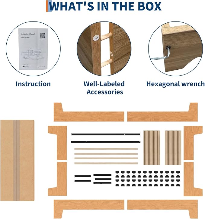 Garvee Wood Platform Bed Frame, Twin Size Bed Frame, Wood Slat Support, No Box Spring Needed, Easy Assembly, Noise-Free Design, Underbed Space for Storage