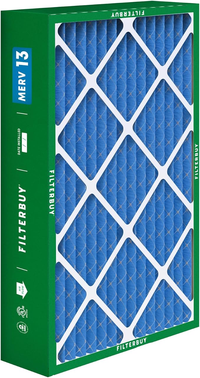 Filterbuy 15.75x27.63x3.50 Air Filter MERV 13 Optimal Smoke & Allergy Defense