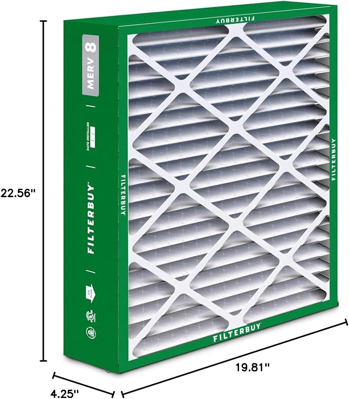 Filterbuy 20x23x5 Air Filter MERV 8 Essential Dust & Allergy Defense, Pleated