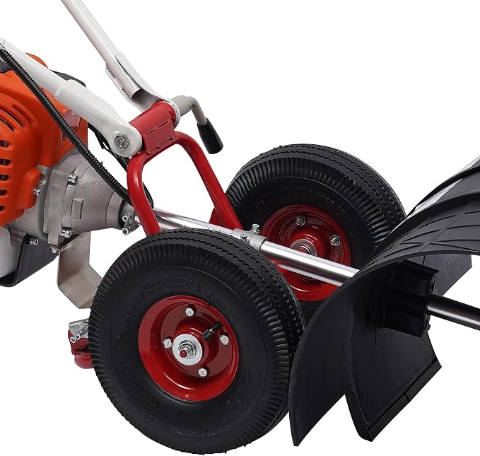 TFCFL 52CC 2 Stroke Gas Power Broom, 2.3HP Walk Behind Sweeper Outdoor Handheld