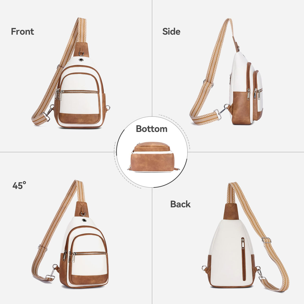 BOSTANTEN 7L Sling Bag For Women CrossBody Bags Large Cross Body Purse Vegan Leather Sling Backpack for Travel Essentials