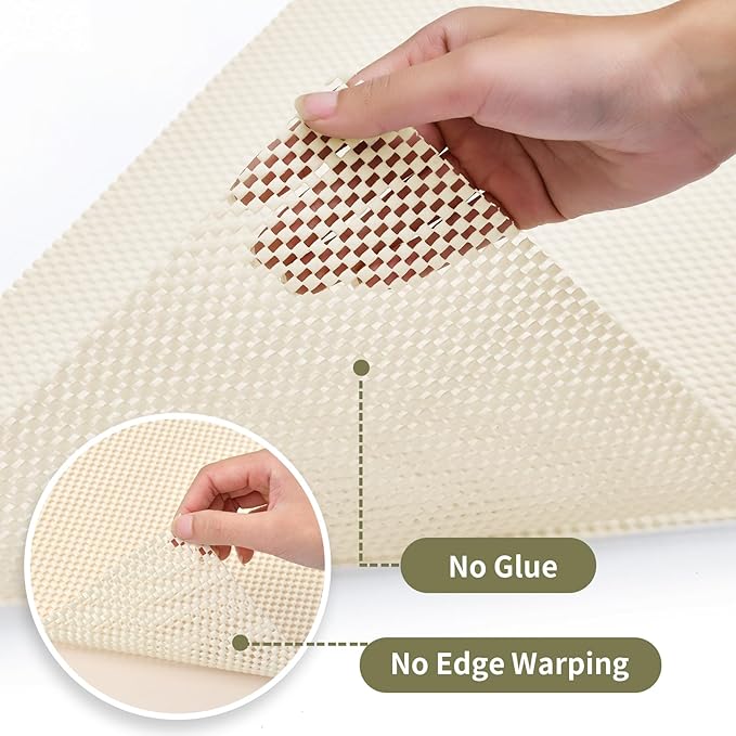 Shelf Drawer Liners for Kitchen Cabinets Non Adhesive Drawer Liner Thickened Refrigerator Liner White Quatrefoil Strong Non-Slip Paper for Tool Box, 23.6 x 236 Inches