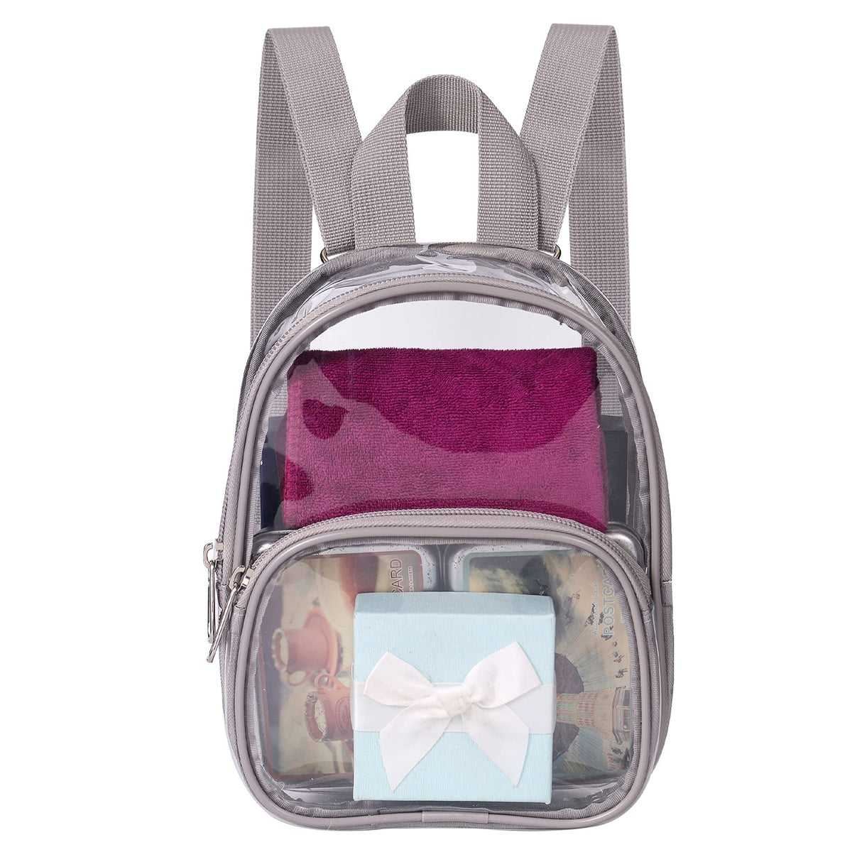 USPECLARE Clear Mini Backpack Stadium Approved for Little Boys & Girls, Transparent Backpack for Concert, Festival, Sport Events
