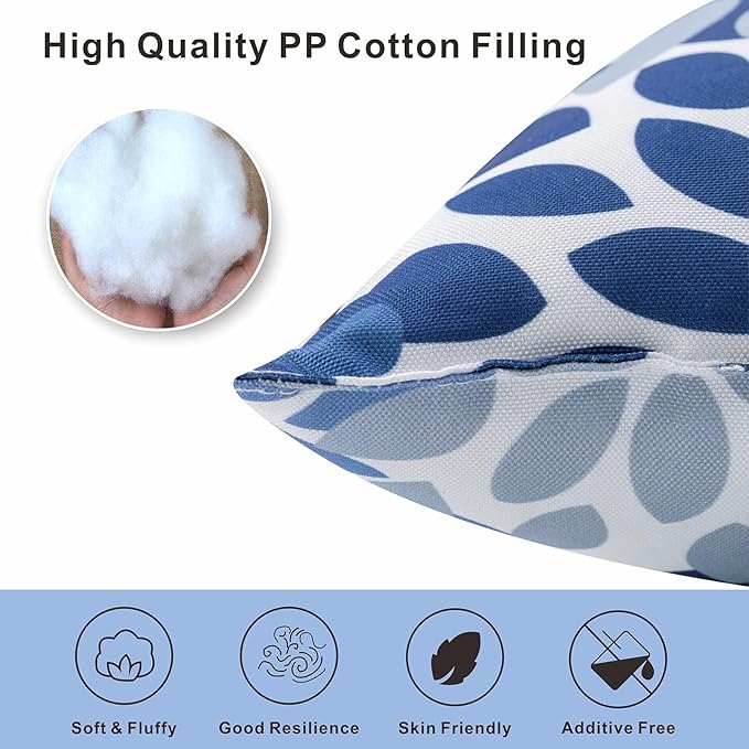 Set of 2 Waterproof Outdoor Throw Pillows with Inserts – 18x18 Inch Square Pillows for Patio Furniture, Garden Chairs, Couch, or Bench – Indoor/Outdoor Decorative Use