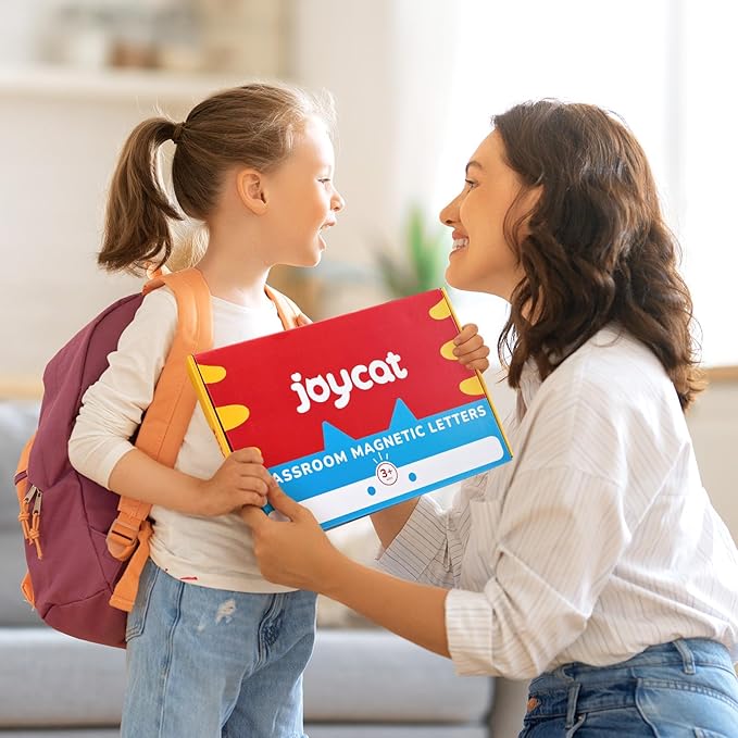 JoyCat Classroom Magnetic Letters Kit 234 Pcs with Double-Side Magnet Board - Foam Fridge Alphabet Letters for Kids Spelling and Learning
