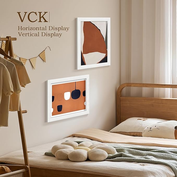 VCK 11x14 Picture Frame, White Wood 14 x 11 Diploma Document Frames, Home or Gallery Wall Hanging, 1 Pack