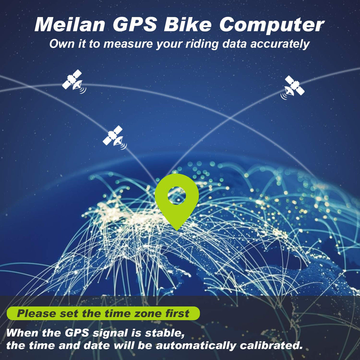 MEILAN M3 Mini GPS Bike Computer, Wireless Bike Odometer and Speedometer Bicycle Computer Waterproof Cycling Computer with LCD Backlight Display for Men Women Teens Bikers Outdoor Cycling