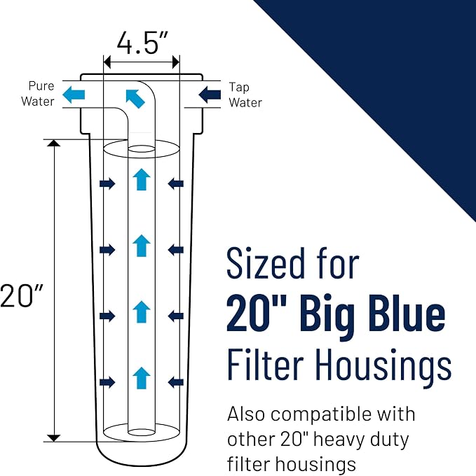 Pentair Pentek C1-20BB Big Blue Carbon Water Filter, Whole House Heavy Duty