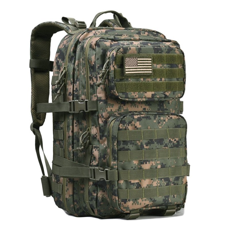 REEBOW GEAR Military Tactical Backpack Large Army 3 Day Assault Pack Molle Bag Backpacks (Woodland Camo)