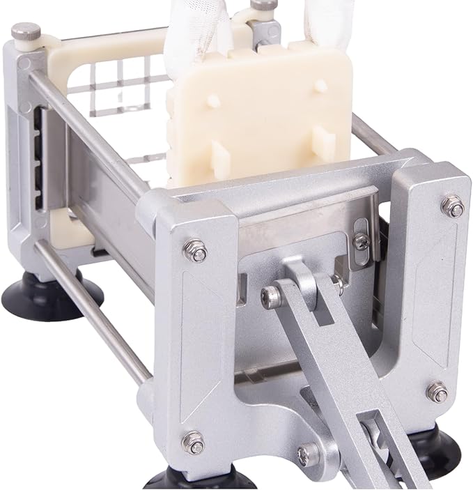 BotaBay Commercial Vegetable Fruit Chopper 1/4″&3/8″ Blade Heavy Duty Professional Food Dicer Kattex French Fry Cutter Onion Slicer Stainless Steel for Tomato Peppers Potato (16in Hand Pressure Style)