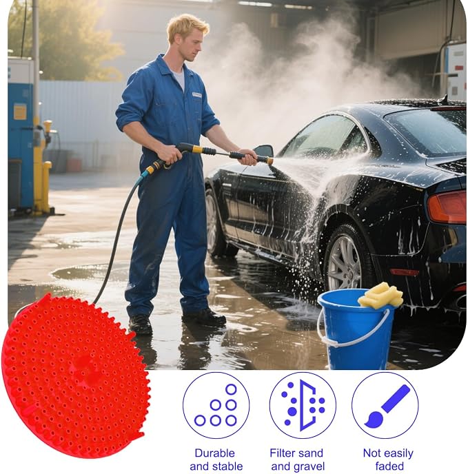2PCS Car Wash Bucket Grit Trap Insert, 10.2" Vehicle Detailing Washing Filters