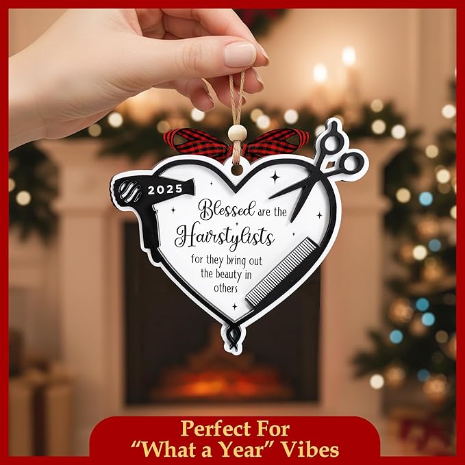 Hairdresser Ornament 2025, Hair Stylist Christmas Ornament, Hairstylist Gifts Women, Hairdresser Christmas Ornaments, Gifts for Hairstylist Women, Barber Stuff, Wooden Ornaments