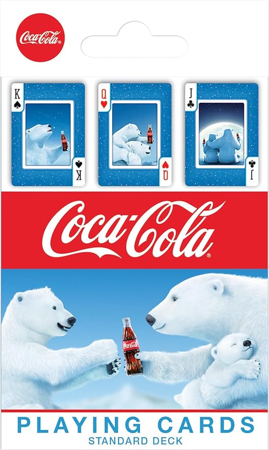 Masterpieces Coca-Cola Polar Bear Playing Cards - 54 Collectible Card Deck - Ages 4+