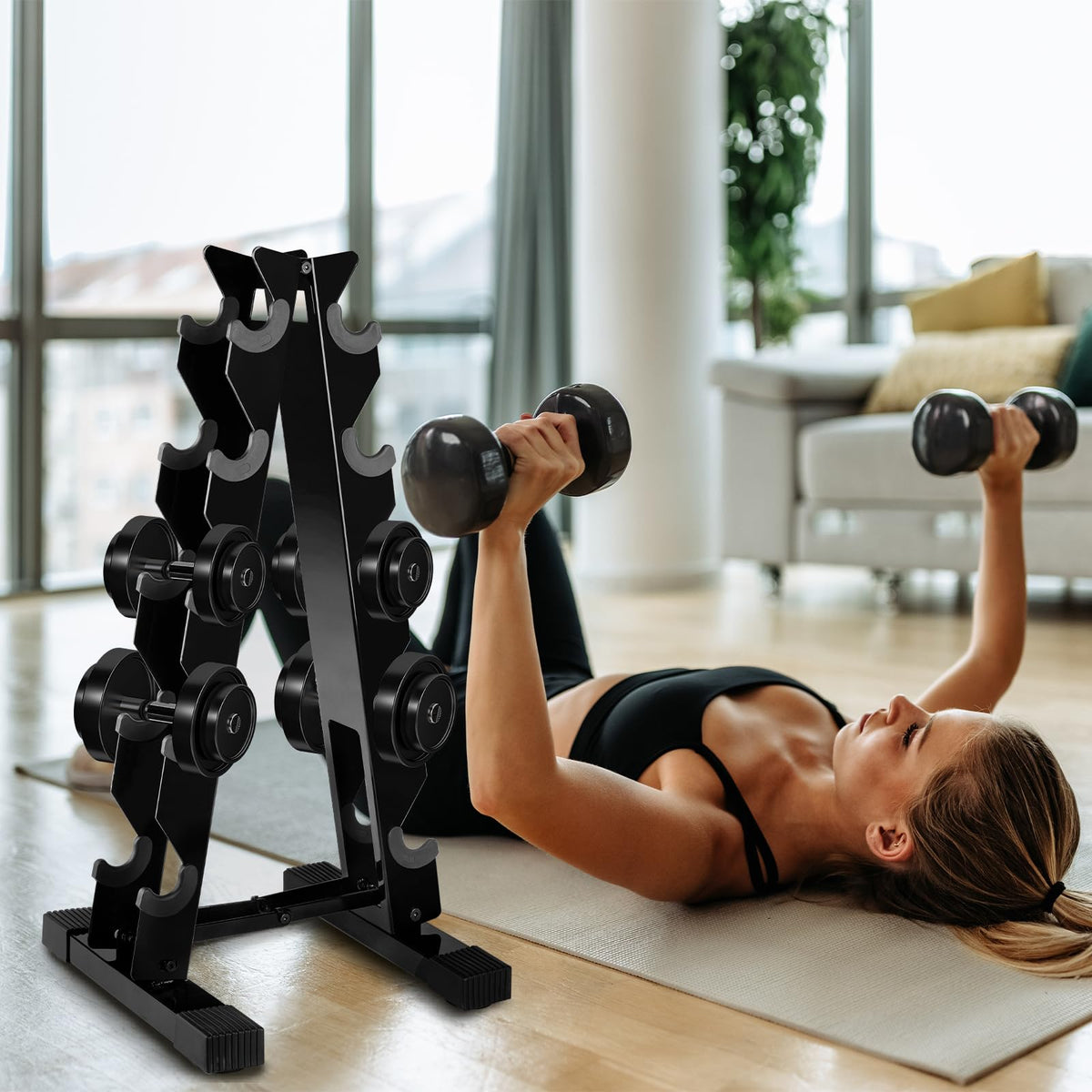 5 Tier Dumbbell Rack Weight Rack for Home Gym