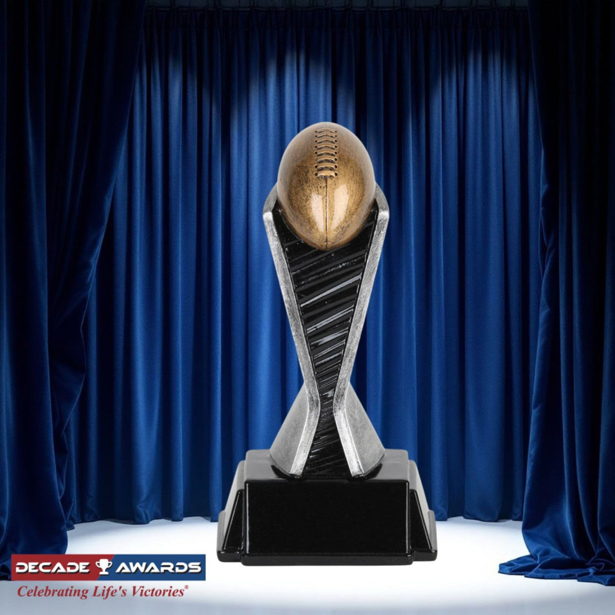 Decade Awards World Class Fantasy Football Trophy - MVP Award for League Champion or Draft Star - Most Valuable Player Recognition - Custom Engraved Plate on Request (12 Inch Tall)