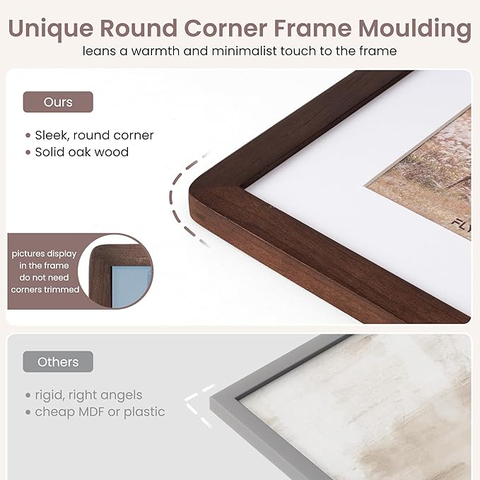 27x40 inch Poster Frame - Solid Walnut Wood 27 x 40 Poster Frame, Movie Poster Frame 27x40 With Mat For 24x36, Tempered Glass and Hanging Hardware Included, 27x40 Frame Wood, Natural Walnut