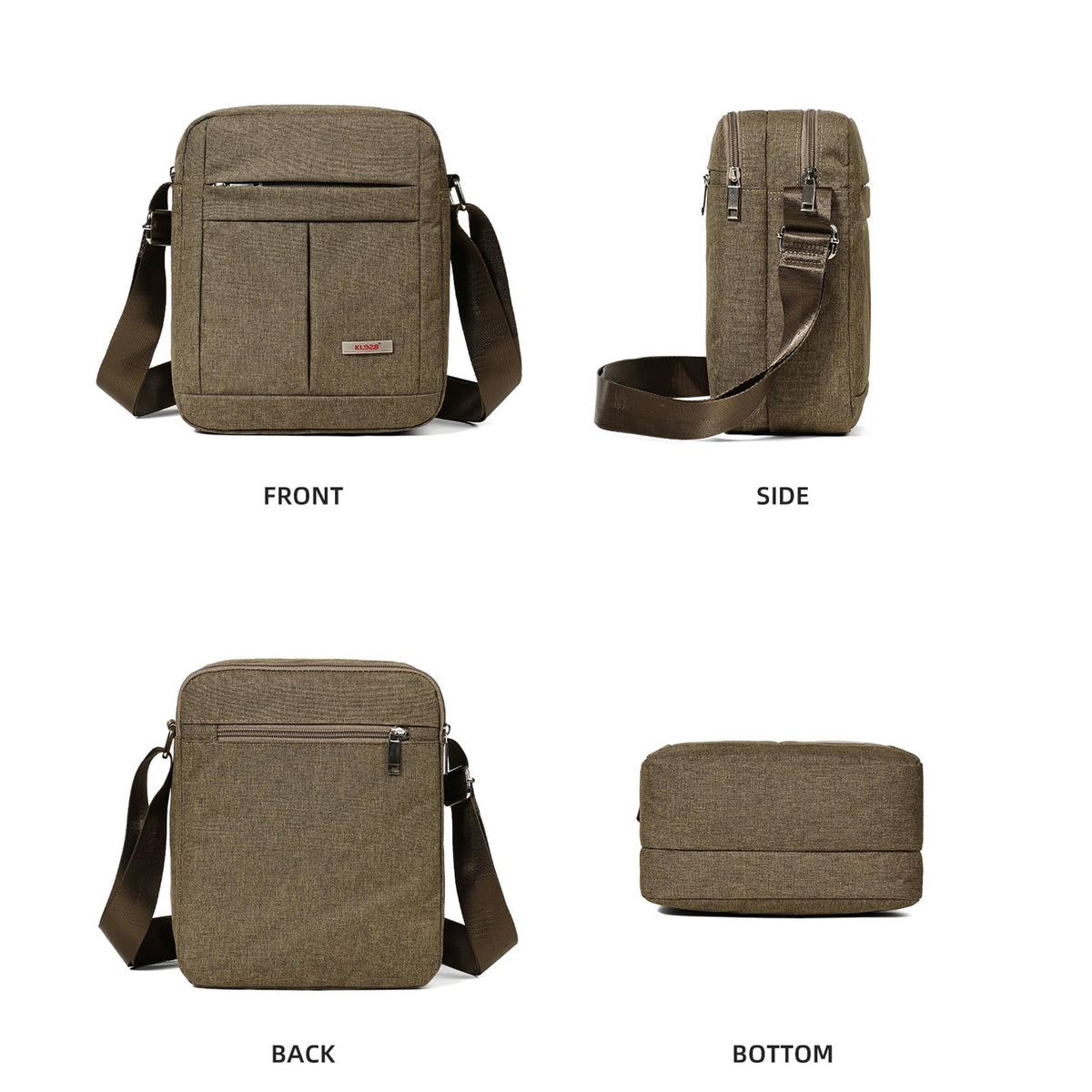 KL928 Men's Messenger Bag - Crossbody Shoulder Bags Travel Bag Man Purse Casual Sling Pack for Work Business (Brown)