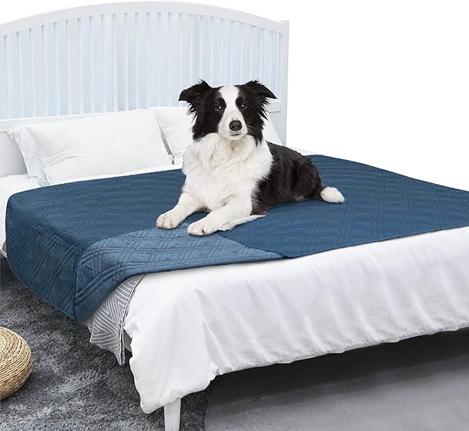 PetAmi Waterproof Couch Cover for Dogs, Reversible Furniture Cover Sofa Protector for Pet Cat Bed, Washable Blanket Dog Cover for Couch Seat, 68x82 Blue