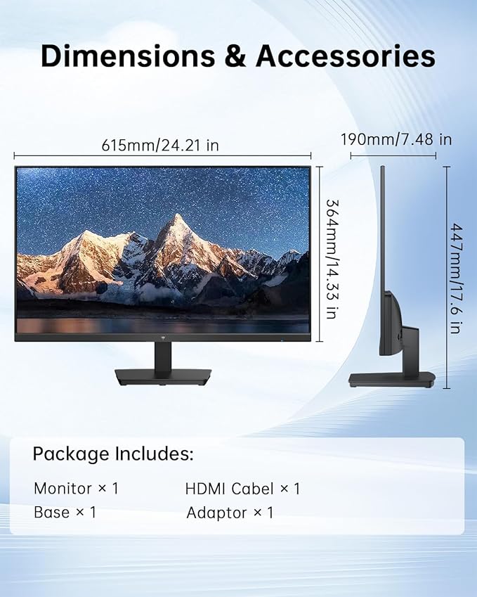 KTC 27 Inch Computer Monitor - QHD (2560 x 1440) Display, Up to 120Hz Monitor, IPS Panel, 123% sRGB, HDMI 2.0 x 2 & DP 1.4 x1, Adaptive Sync, Eye-Friendly Screen PC Monitors for Work Gaming, H27D9