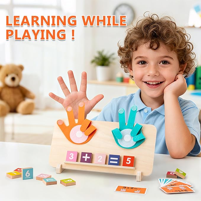 GUEETIC® Preschool Learning Toys for Toddlers 3-4, Educational Math manipulatives Number Counting Blocks for Kids, Montessori Toys for 3-5 Year Old Boys Girls Birthday Gifts