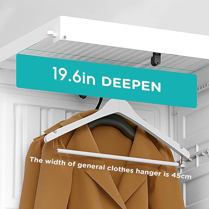 ANTBOX Portable Wardrobe Closet Storage Organizer for Clothes,Transparent Door Panels,Suitable for Living Room, Bedroom,Plastic Wardrobe with Magnetic Door and Easy Assembly (3 Hanging Rod)