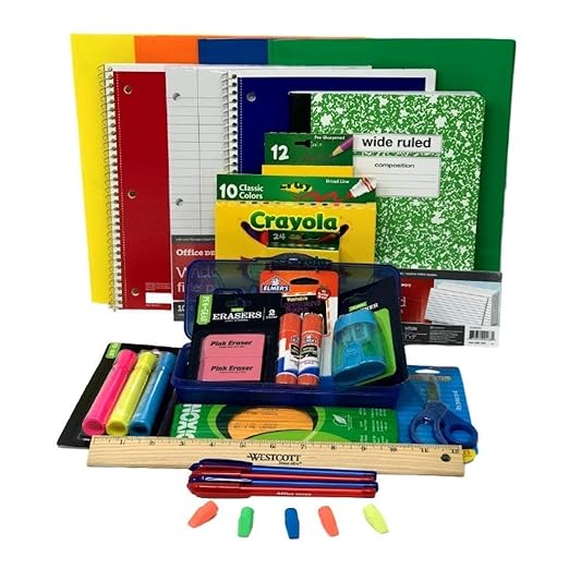 School Supply Boxes | Supply Pack for Boys 26 Pieces, Kindergarten, 1st, 2nd, 3rd, 4th, 5th and 6th Grades