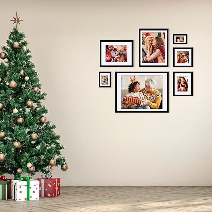 Egofine 18x24 Solid Wood Picture Frame, Made of Solid Wood Covered by Plexiglass 16x20 with Mat 18x24 without Mat, Poster Frame for Wall Mounting Photo Frame Vertically or Horizontally, Black