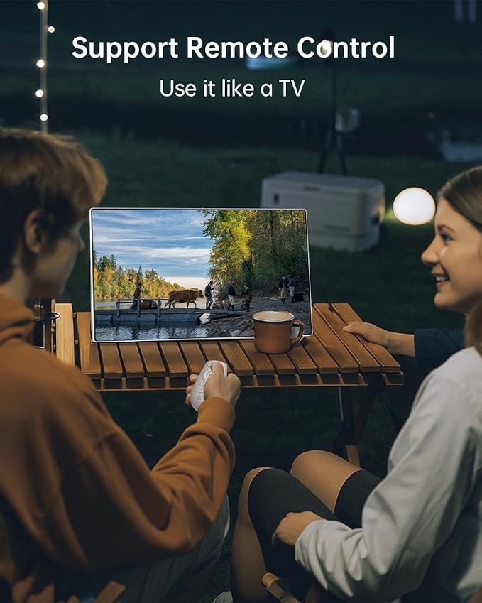 KTC 25 Inch Portable TV - Smart Touch Screen with Google Play, Android 14, Qualcomm 8G RAM+128G Storage, 1080P Smart Handy TV with 8MP Camera and Battery, Touchscreen Monitor for Camping, Bathroom