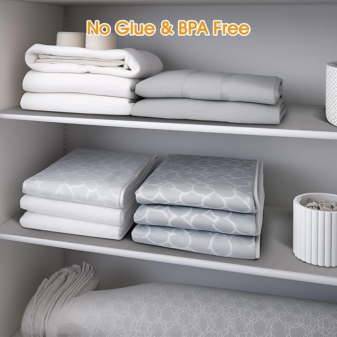 Shelf and Drawer Liner for Kitchen Cabinets Non-Adhesive, Strong Grip Non-Slip Thickened Cabinet Liners for Shelves, Waterproof Mats for Dresser Cupboard, Pure Gray, 12 in x 30 Feet