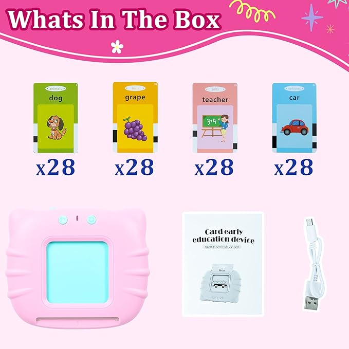 QuTZ Toddler Toys for 2 3 4 5 Year Old Boys and Girls, Speech Therapy/Autism Sensory Toys for Autistic Children, Learning Montessori Toy, 224 Sight Words Talking Flash Cards